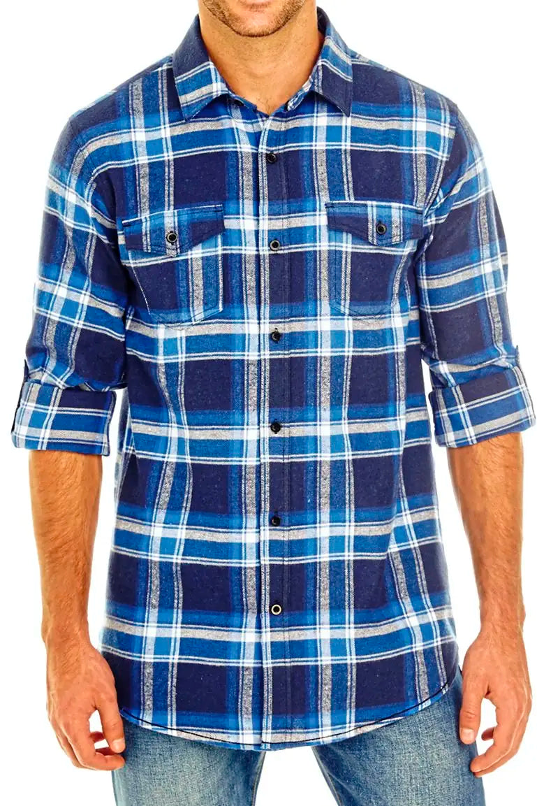 all-groups Men's Woven Plaid Flannel Shirt