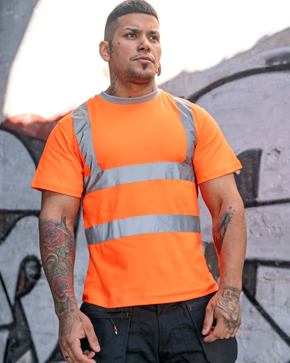 all-groups Men's Heavy Duty Polycotton Hi Vis T-Shirt Barcelona