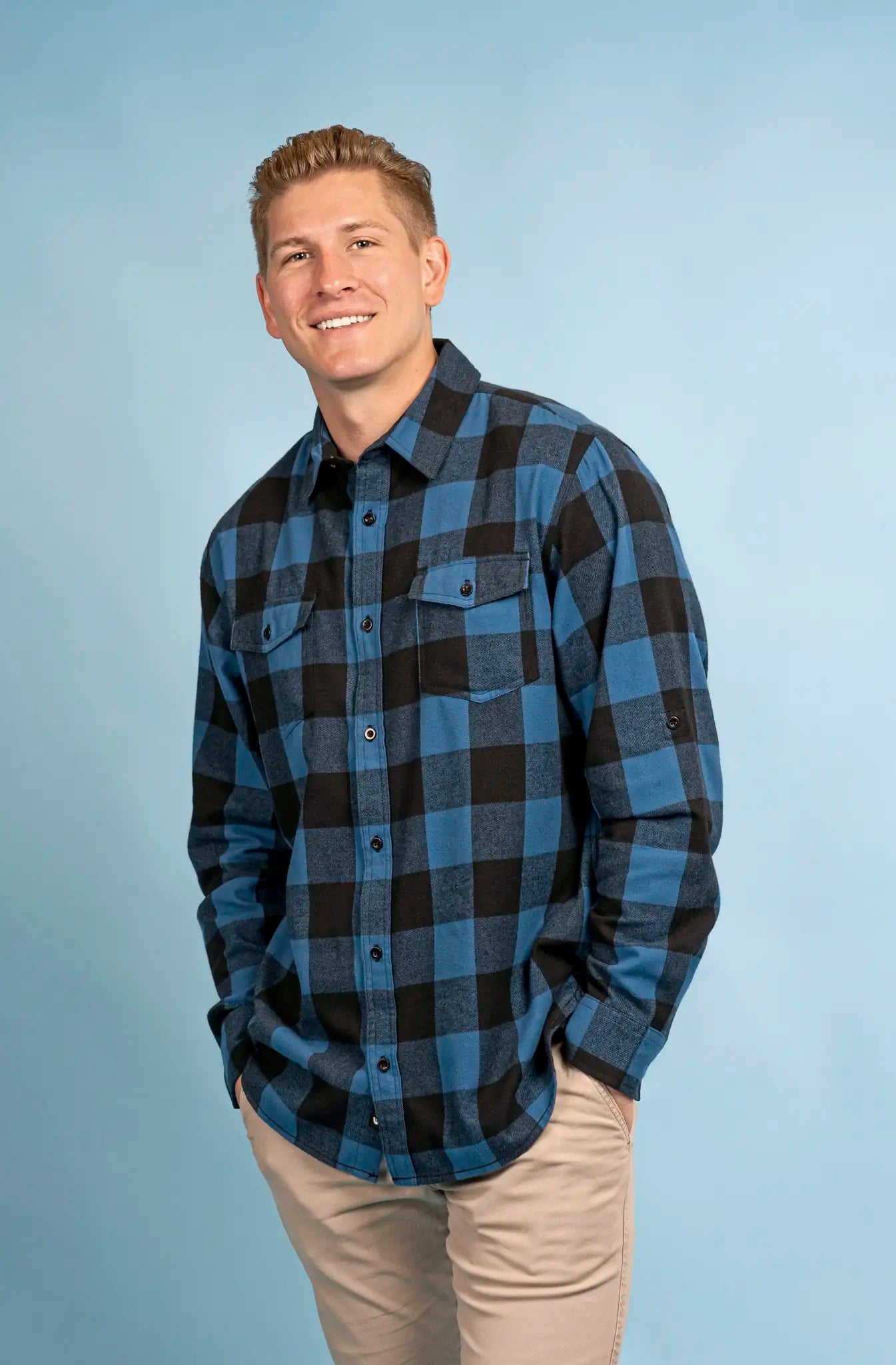 all-groups Men's Woven Plaid Flannel Shirt