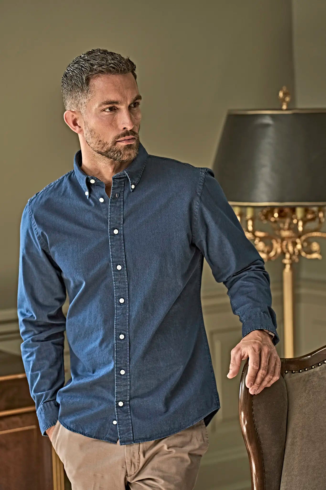 all-groups Men's Casual Twill Shirt