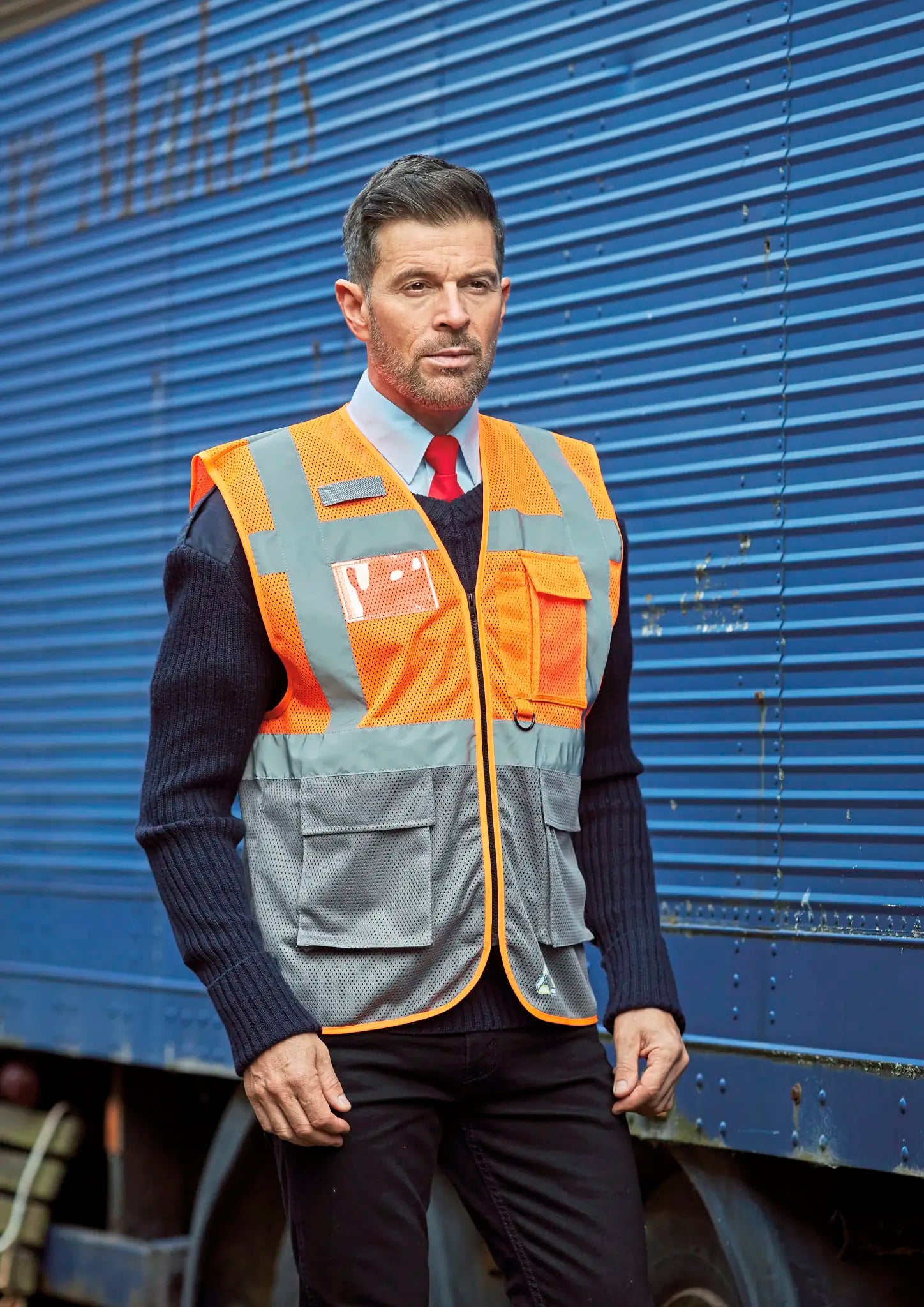 all-groups Men's Hi Vis Top Cool Recycled Open Mesh Executive Waistcoat